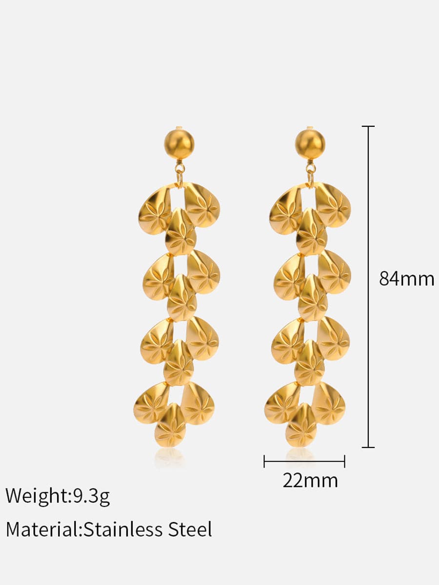 Fashion Water Drop Stainless Steel Earrings MSE00145