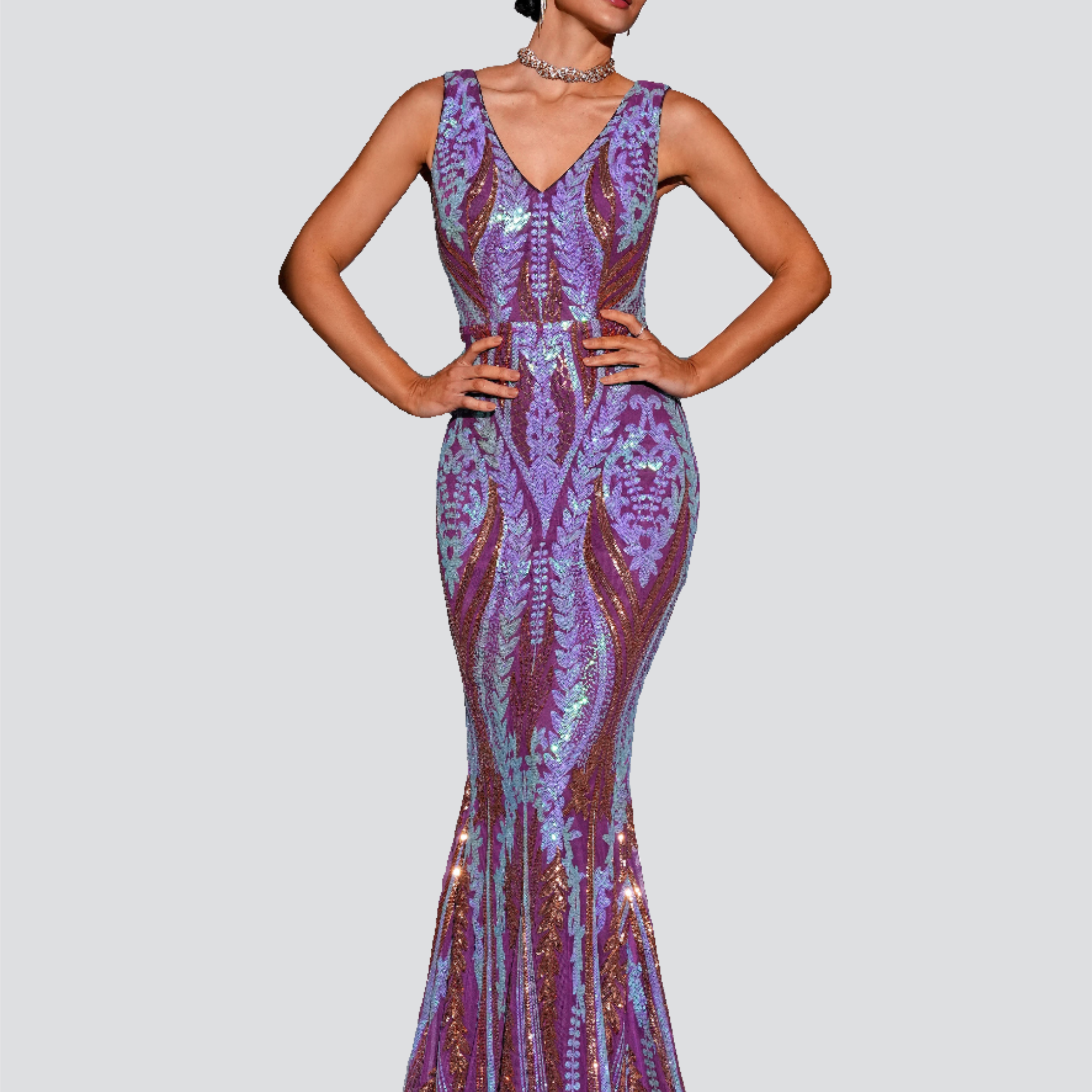 V-neck Mermaid Evening Dress RM21561