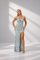 Maxi-Abschlussballkleid mit hohem Schlitz und rückenfreiem Paillettenbesatz XH1586