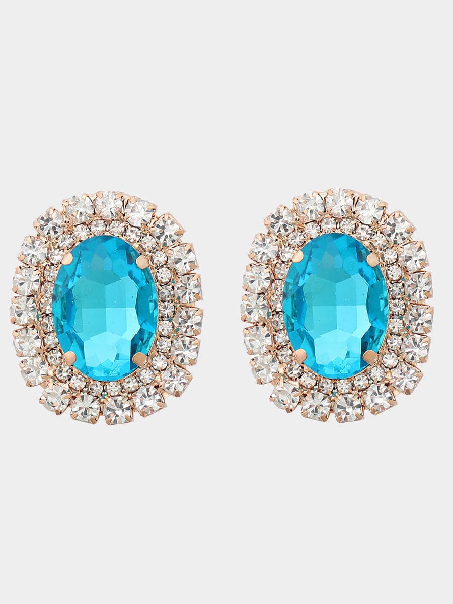 Round Rhinestone Party Earrings MSE00133