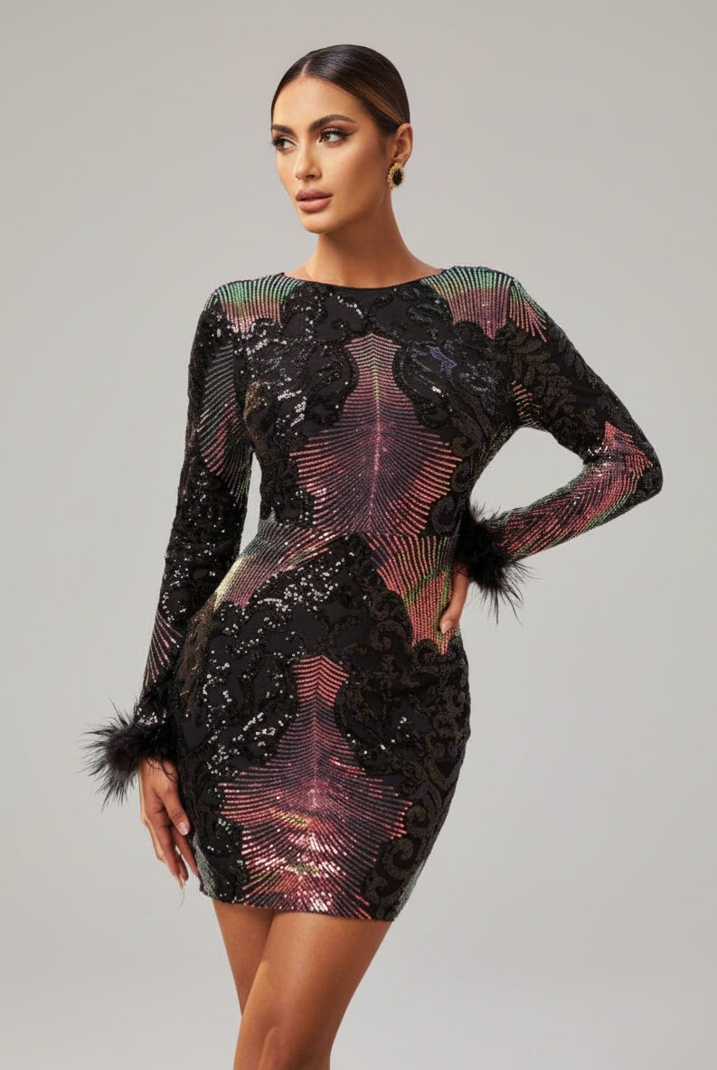 Designer Womens Feather Dresses for Special Occasion -Missord.com MISS ORD Designer Womens Feather Dresses for Special Occasion -Missord.com MISS ORD