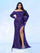 Plus Size Bow Knot Split Formal Dress PXH2122 - MISS ORD