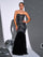Strapless Sequin Mesh Black Mermaid Formal Dress RH30924