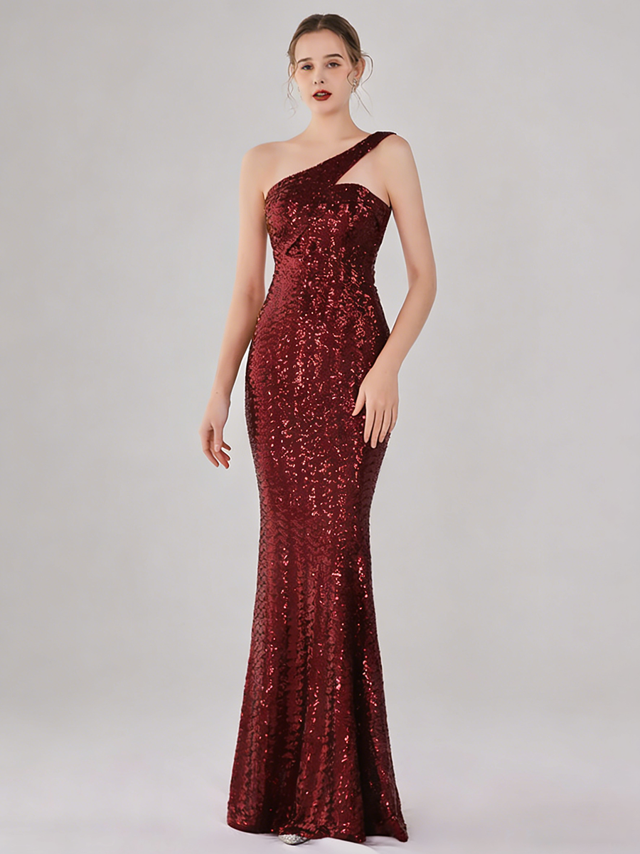 Tiffany One Shoulder Sequin Mermaid Cocktail Dress - White / M Tiffany One Shoulder Sequin Mermaid Cocktail Dress - White / M