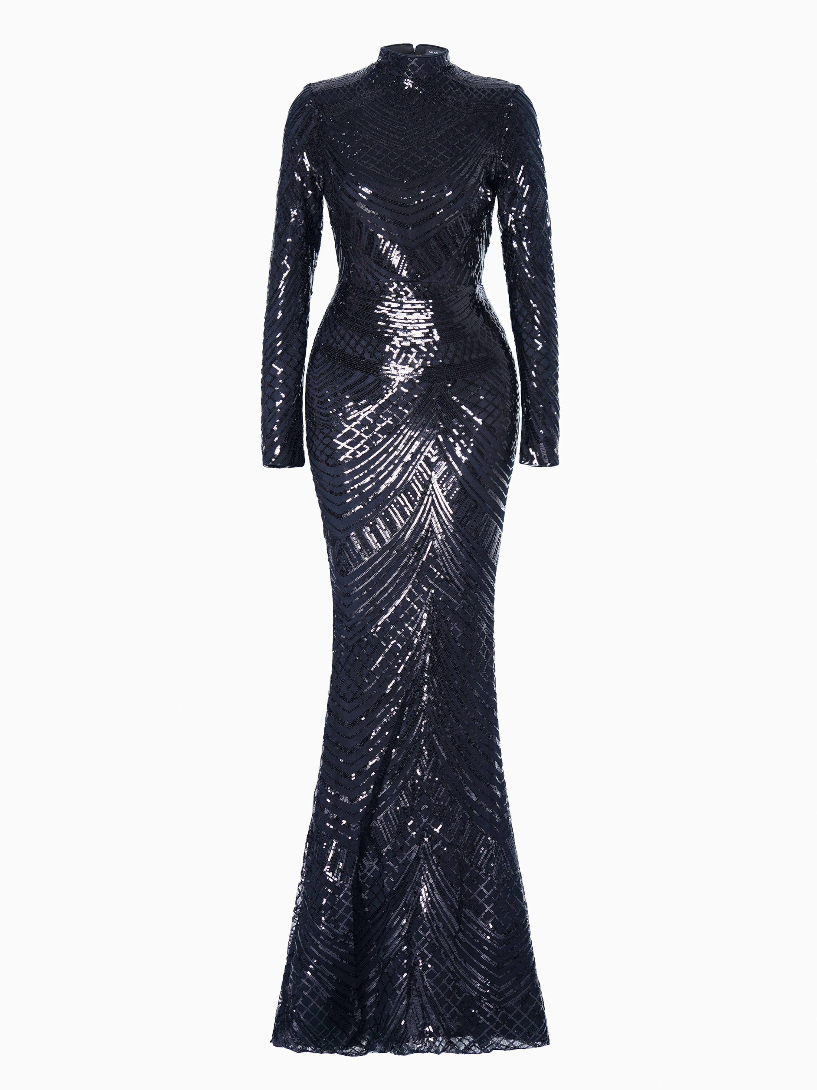 Mock Neck Formal Mermaid Prom Dress M0649 - MISS ORD