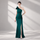One Shoulder Flower Pleated Draped Prom Dress MYN1002