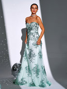 Tube Top A-line Green Tulle Bridesmaid Dress RH308046