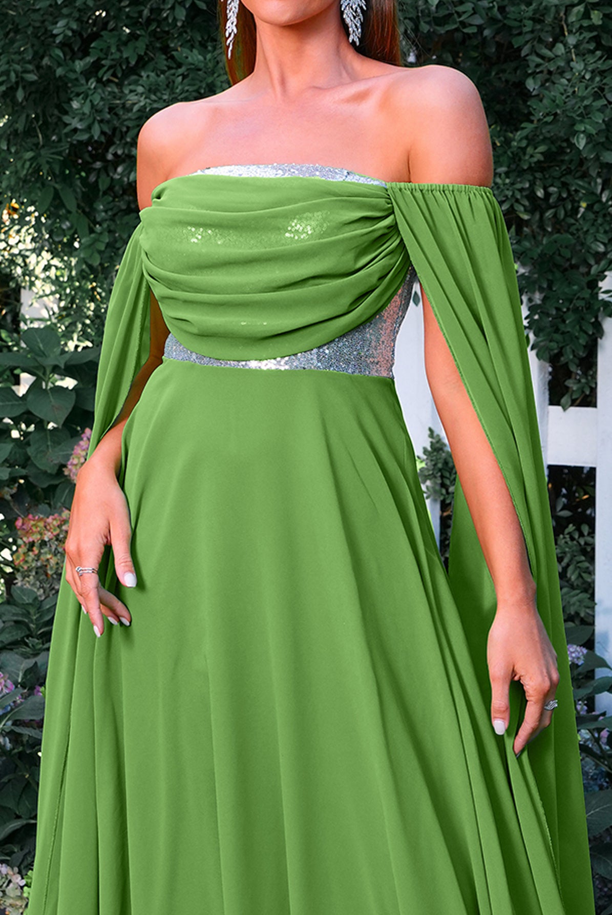 MISSORD Off The Shoulder Pleated A-line Prom Dress