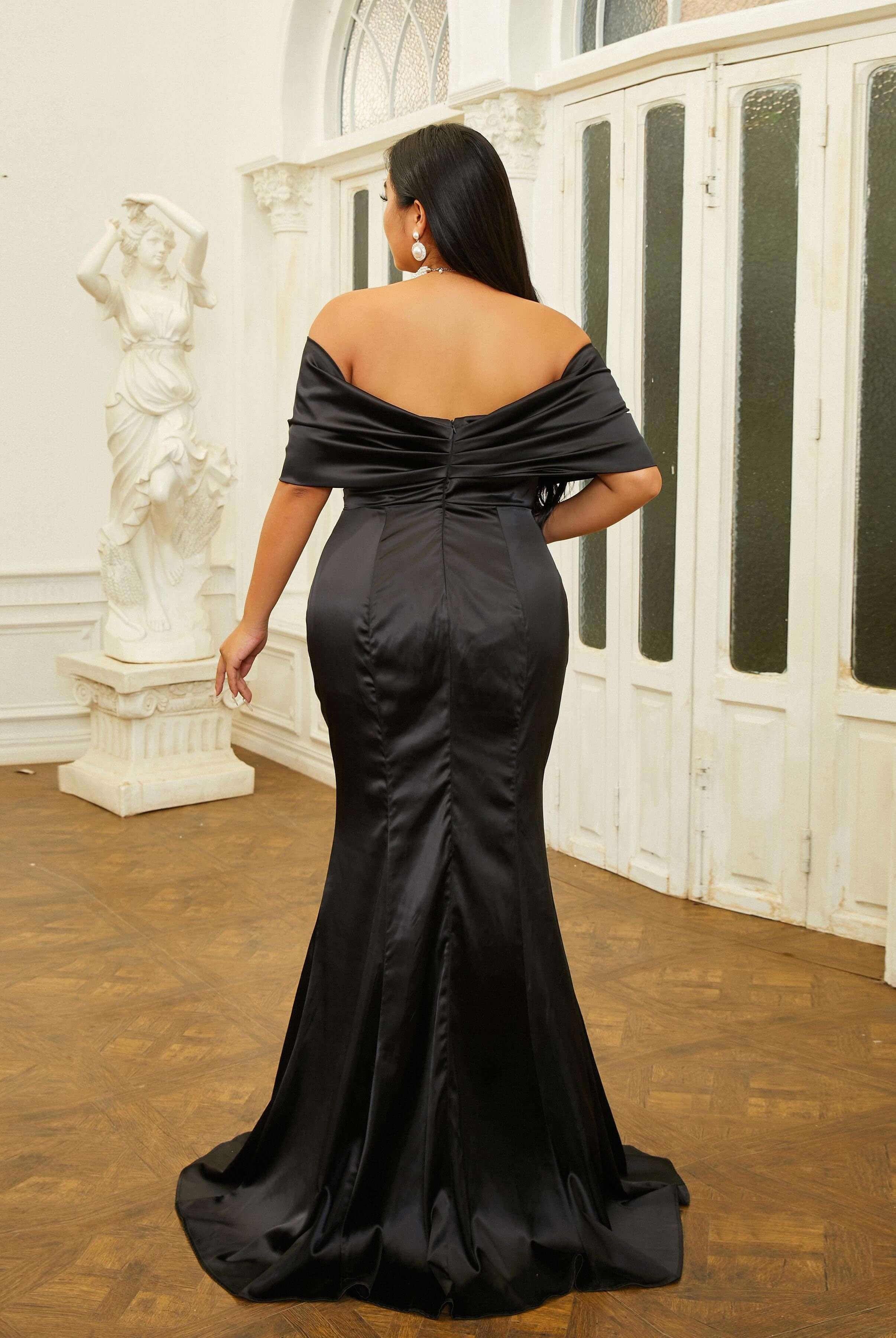 MISSORD Plus Size Off The Shoulder Backless Mermaid Prom Dress
