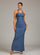 Blue Halter Backless Solid Cocktail Dress SL30066