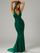 Emerald Green V-neck Backless Evening Dress XH2133
