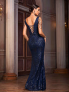 chain prom dress Plus Beads Chain Mermaid Prom Dress P0080