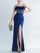 Feather Spaghetti Rhinestone Formal Dress GM90015 - MISS ORD