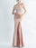 Feather Spaghetti Rhinestone Formal Dress GM90015 - MISS ORD