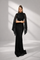 High Neck Sequin Bell Sleeve Mermaid Evening Dress XJ1263