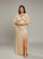 MISSORD Plus Size V-neck High Split Sequin Gold Prom Dress