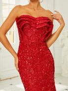 Strapless Mermaid Sequin Evening Dress RM20721