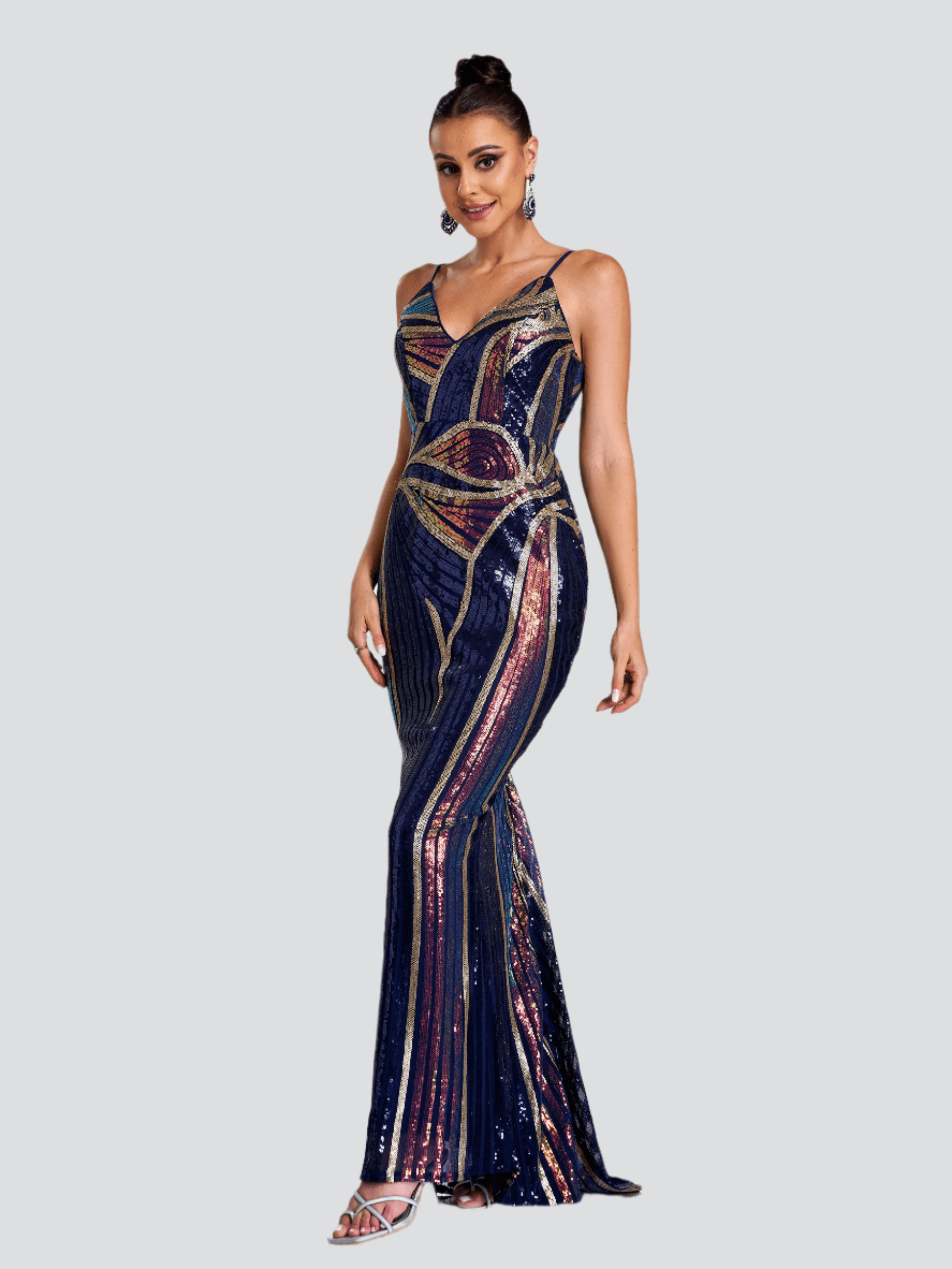 Sexy Spaghetti Sequin Prom Maxi Dress M01760 - MISS ORD