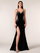 Sparkling Beaded Velvet High-Slit Maxi Dress