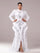 Plus Stand Collar Ruffled Irregular Hem Dress PRX70029
