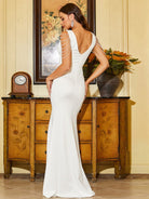 V Neck Split Mermaid Prom Dress