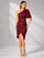 One Shoulder Cape Sleeve Sequin Midi Cocktail Dress XH2024