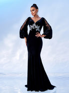 Backless Mermaid Sweep Train Formal Dress DH80115