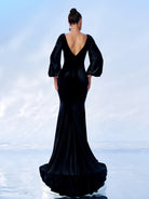 Backless Mermaid Sweep Train Formal Dress DH80115