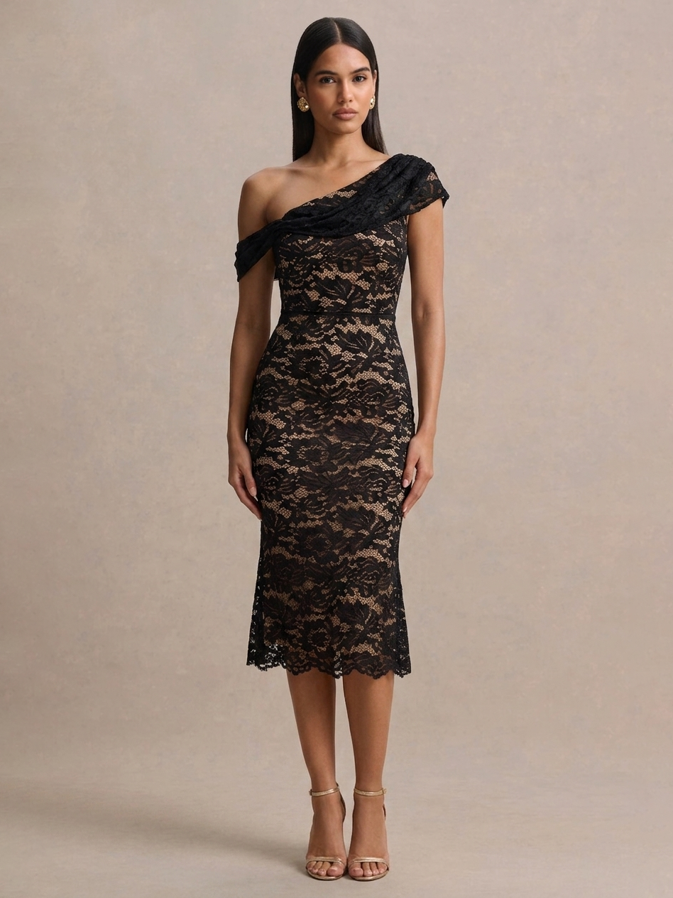 guess off the shoulder lace midi dress Guess Off-the-Shoulder Lace Midi Dress MSRP $128
