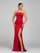 Red Strapless Slit Folds Cocktail Dress GM00982