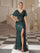 Floral Draped Sequin Split Prom Dress GM010157