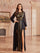 Timeless Long Sleeve Sequin Split Formal Dress GM0119