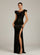 Tatiana Black Ruffled Mesh Sequin Formal Dress
