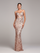 Apricot Sequin Graphic Sexy Cocktail Dress GM90186