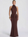 Halter Backless Cutout Ruched Mermaid Evening Dress XF251340