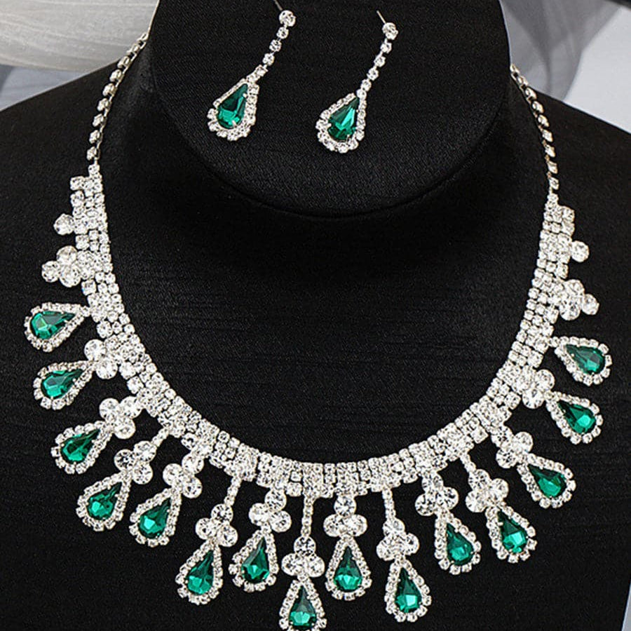 Glamorous Crystal Rhinestone Pageant Jewelry Set MSE00132