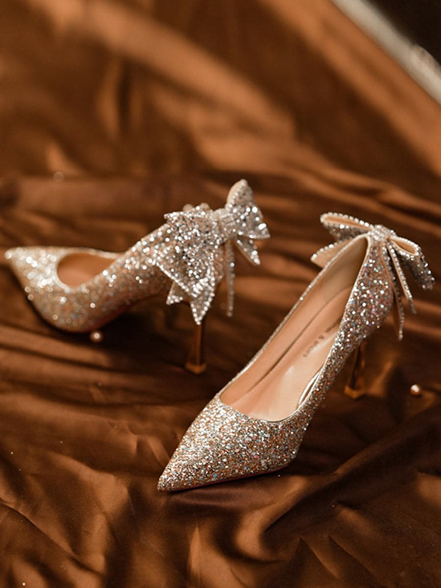Gradient Crystal Sequin Bridal Wedding Shoes MHE1063 MISS ORD