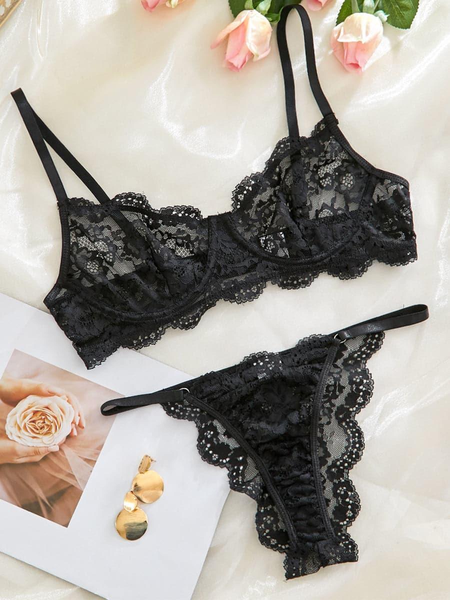 Lace See Through Lingerie Set MSL047 - MISS ORD