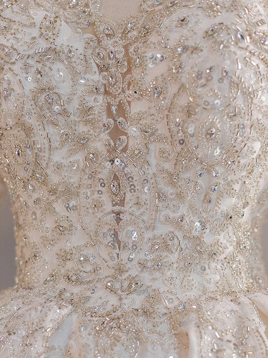 Luxury V Neck Satin Bridal Wedding Dress MSW063 MISS ORD