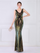 Sequin Graphic V-neck Prom Dress M02094