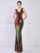 Sequin Graphic V-neck Prom Dress M02094