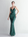 Formal Deep V Neck Spaghetti Sequin Evening Gown M02188