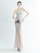 Elegant Feather Trim Sequin One-Shoulder Formal Dress M02324