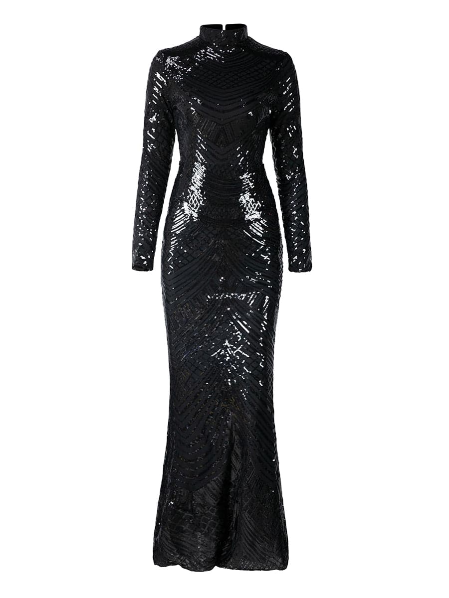 Formal Mermaid Sequin Dress M0649