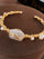 Baroque Pearl Gold Wire Cuff Bracelet MBS0128