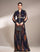 Stand Collar Cutout Sleeve Sequin Abaya Maxi Dress ME00330