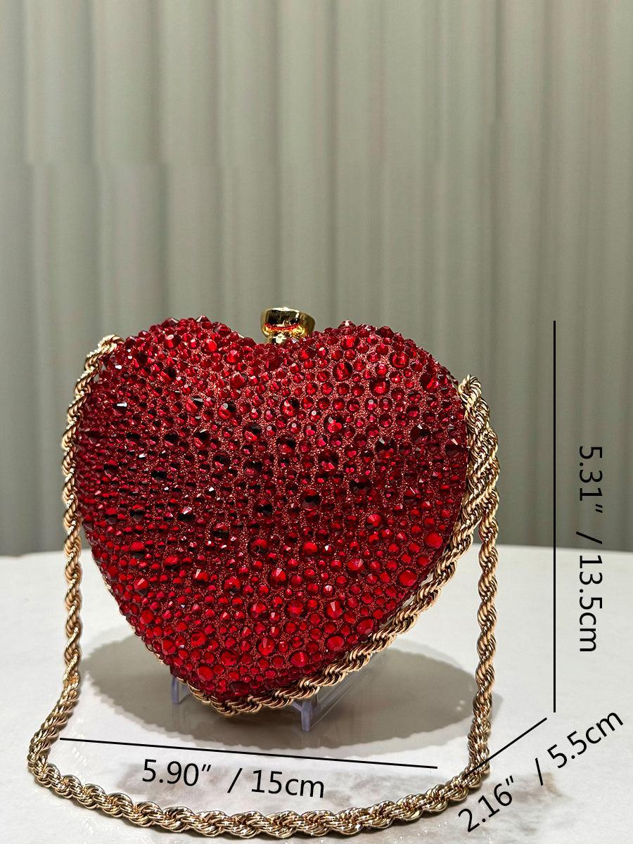Heart Rhinestone Fashion Chain Clutches MNBF115 - MISS ORD