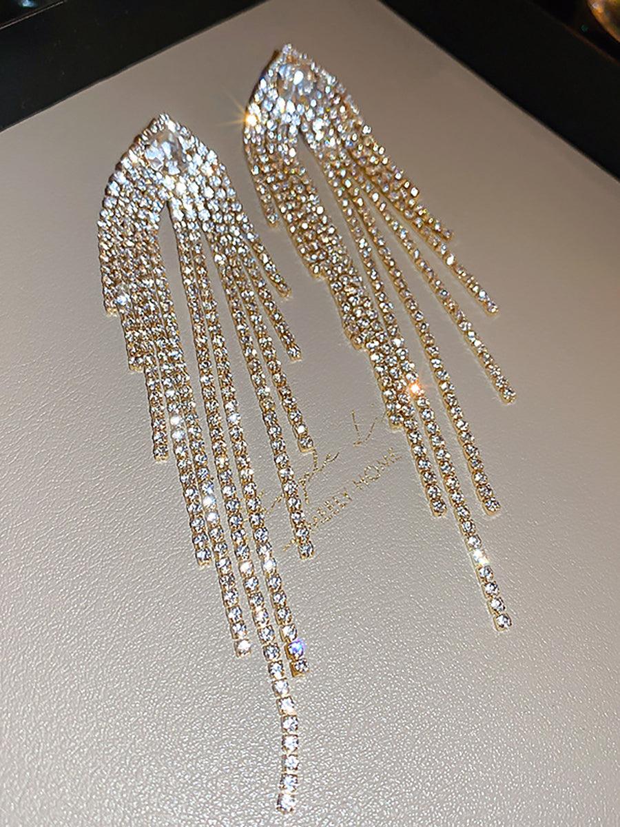 Luxury Tassel Silver Needle Earrings MSE20019 - MISS ORD