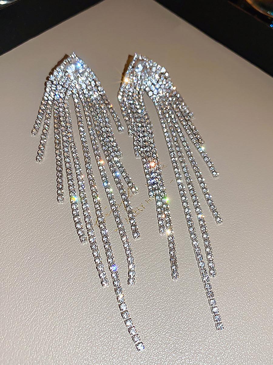 Luxury Tassel Silver Needle Earrings MSE20019 - MISS ORD