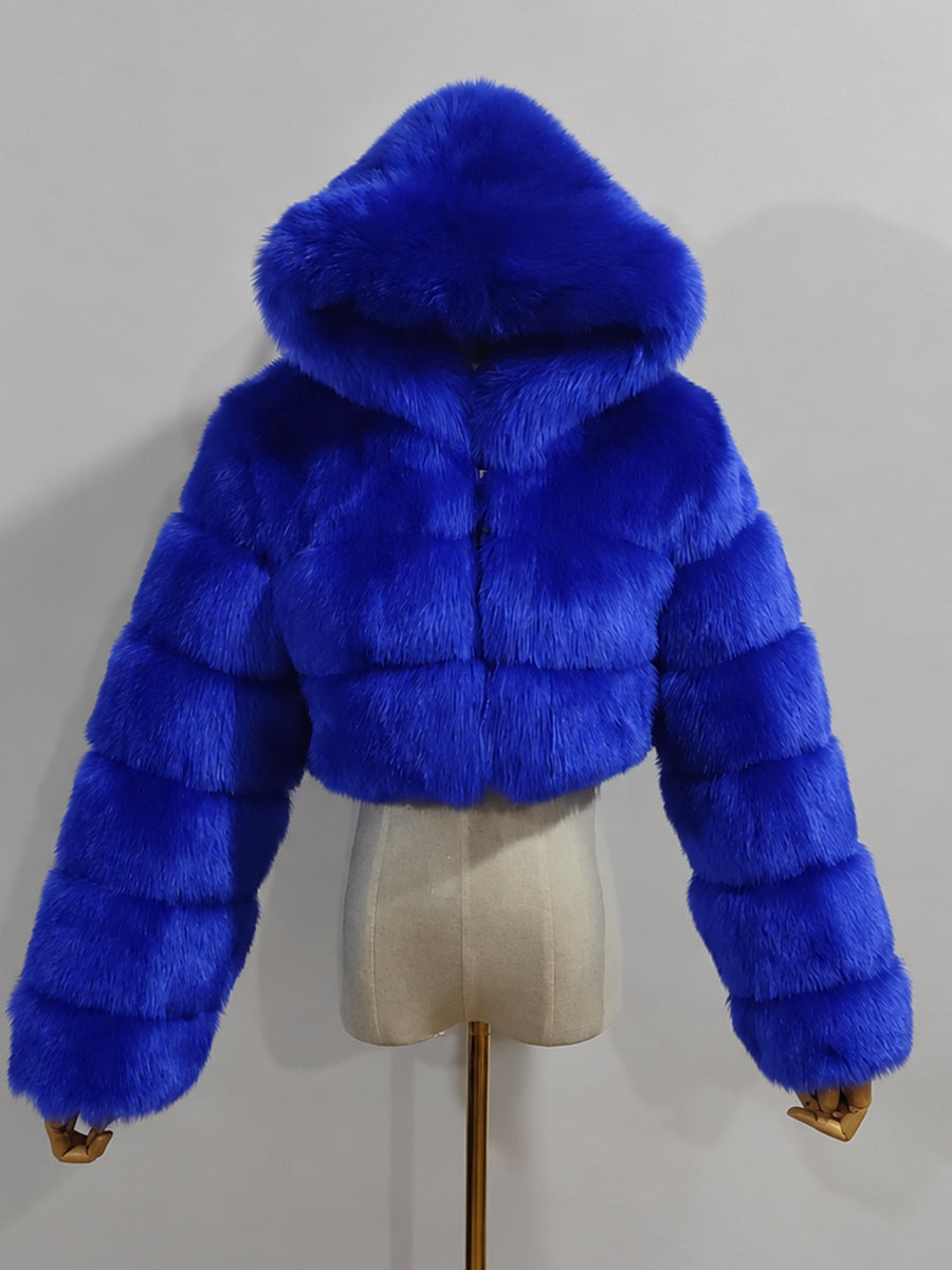 Ivory Faux Fur Hooded Coat MSF004